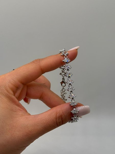 XUPİNG Baget Kesim Taşlı VIP Çelik Bileklik – Gümüş Renk