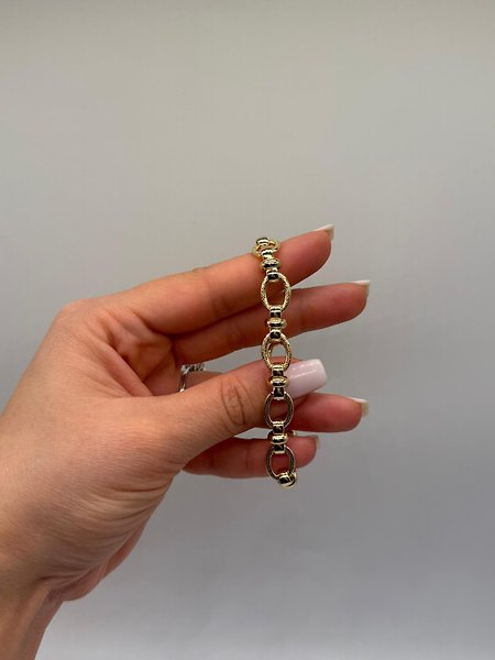 Xuping VIP Çelik 14K Altın Renk Oval Form Kadın Bileklik