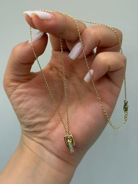 Xuping Gold Renk Taşlı Kilit Detaylı Kolye