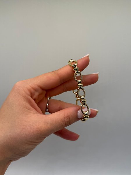 Xuping VIP Çelik 14K Altın Renk Oval Form Kadın Bileklik