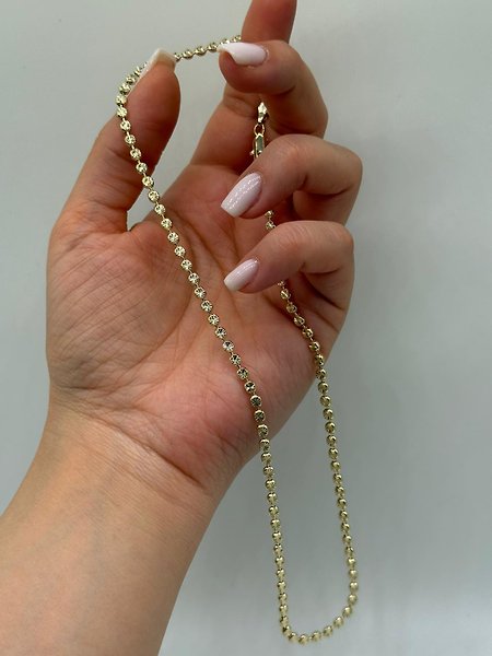 Xuping VIP Çelik Elmas Kesim Boncuk Zincir Kolye – 14K Altın Renk