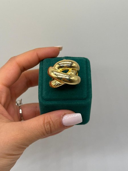 Modern Halka Tasarım Gold Yüzük